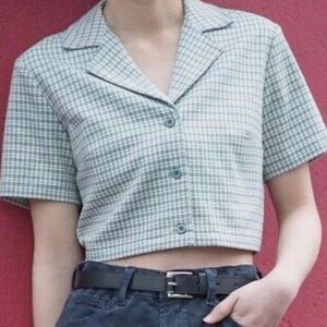 Brandy Melville plaid collared top